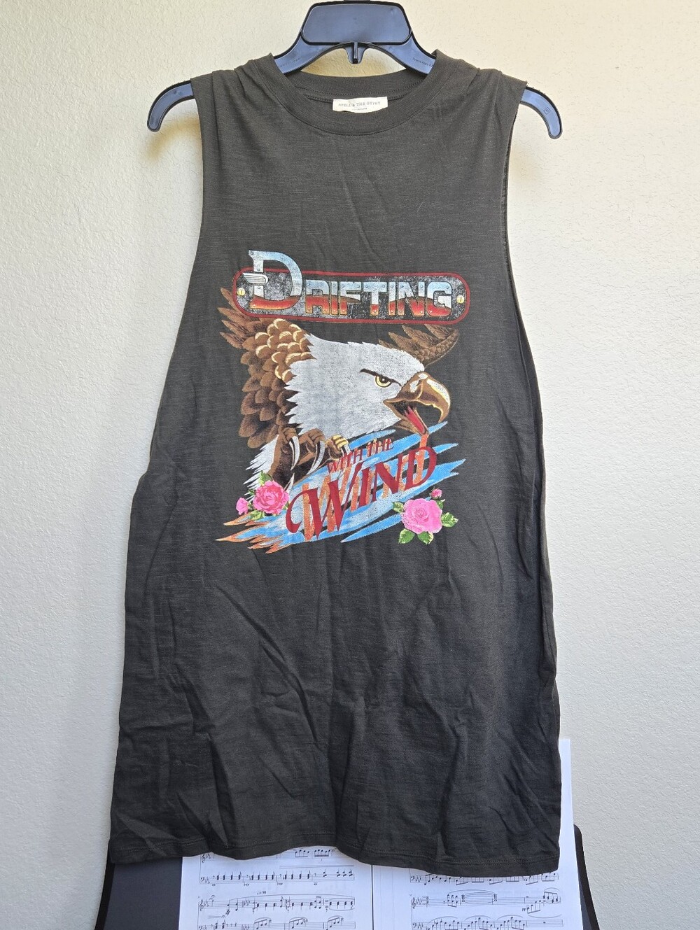 SPELL & THE GYPSY Wind Drifter Eagle Tank Organic Cotton Dress S - Picture 2 of 7